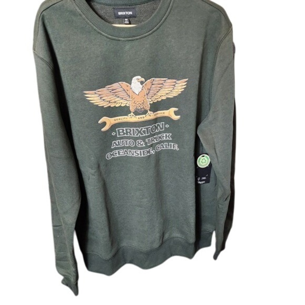 Brixton Forest Green Eagle Graphic Crewneck vintage style Sweatshirt